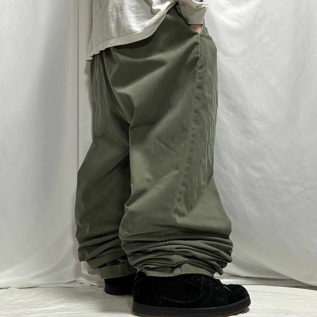 90s  W42 2タック ワイド バギー スラックス フェード 極太