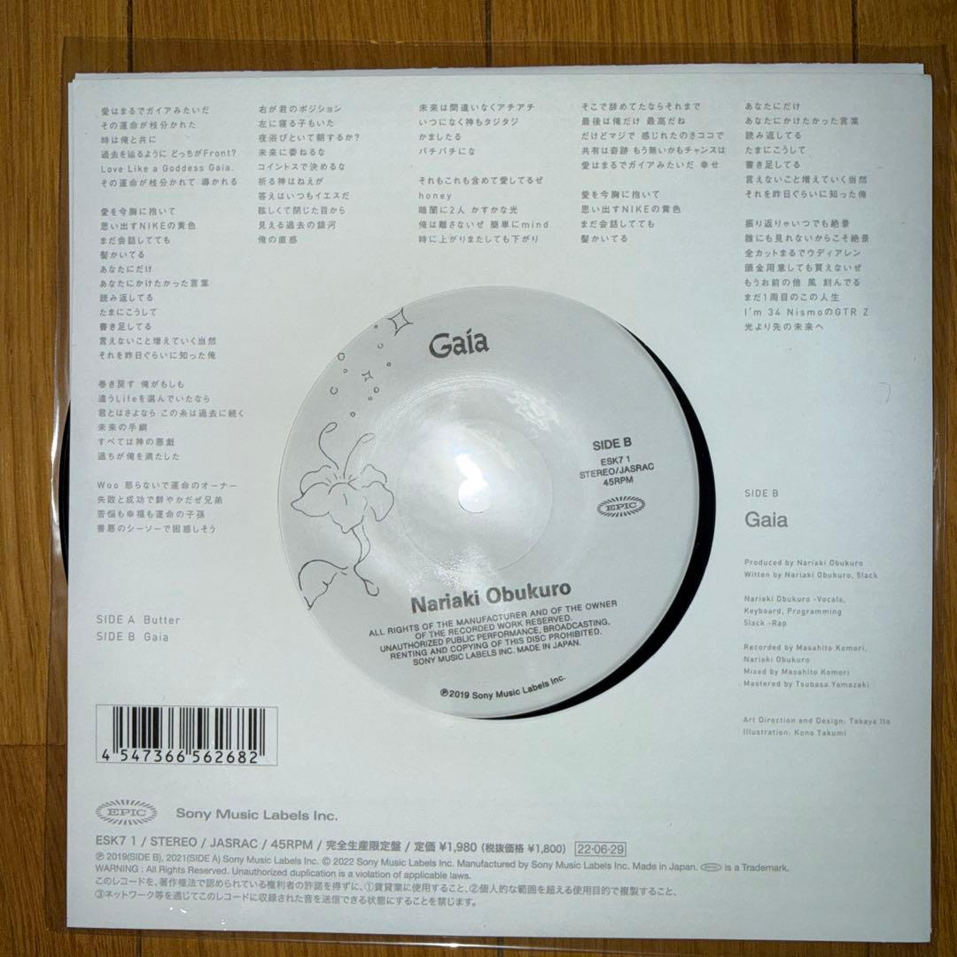 小袋成彬 Butter/Gaia 7inch レコード