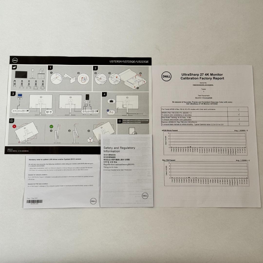 DELL 27型4Kモニター U2723QX フル付属品