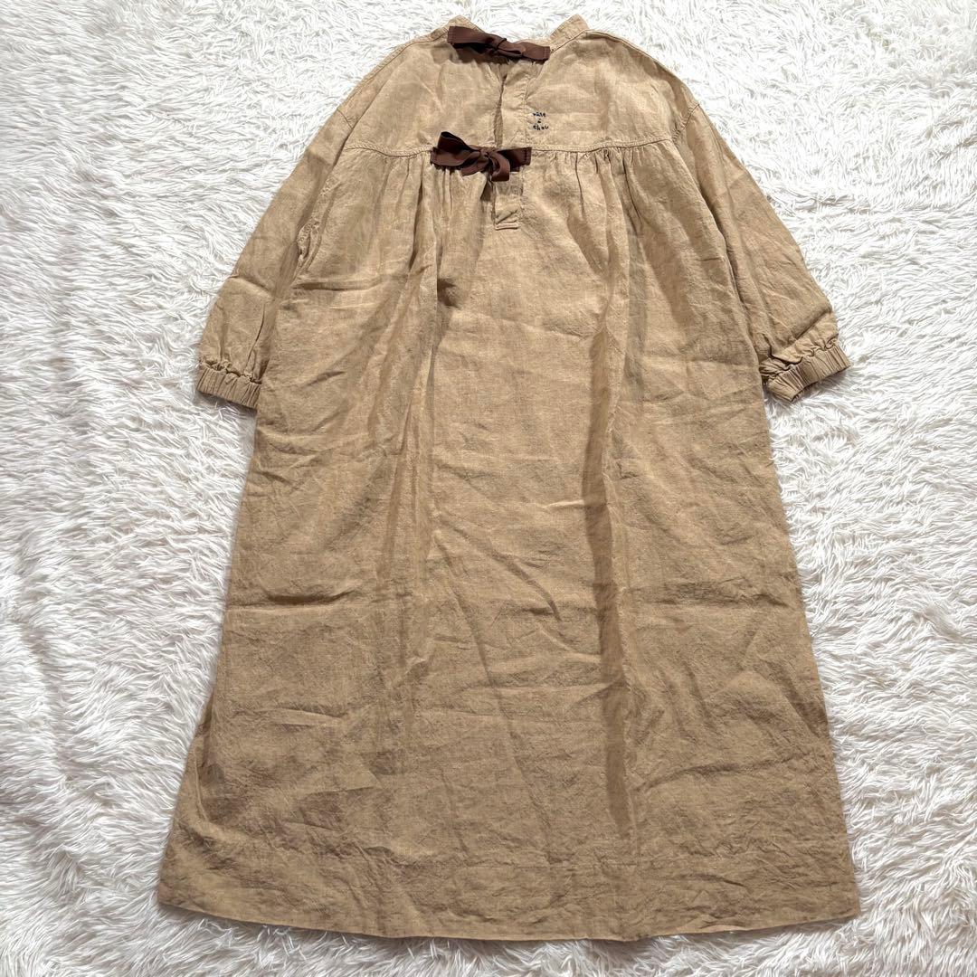 Rakutao公式アカウント01パトアシュ　インドリネンのスモックドレス