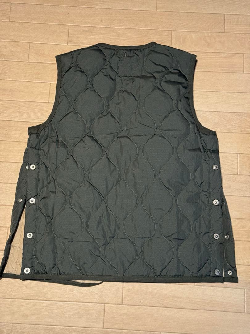 【定価9900】オリーブ TAION ダウンベスト　ミリタリークルーネックボタン