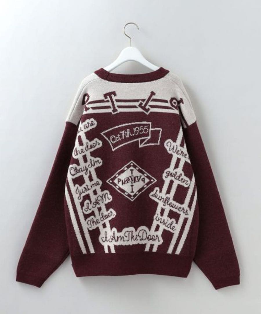 ＜6(ROKU)＞WOOL WAPPEN V NECK CARDIGAN