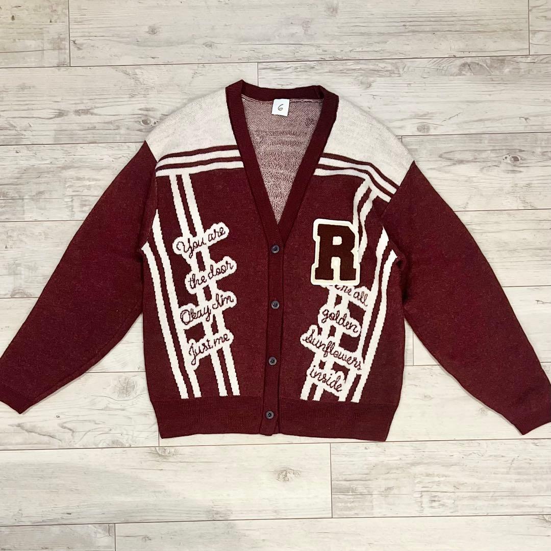 ＜6(ROKU)＞WOOL WAPPEN V NECK CARDIGAN