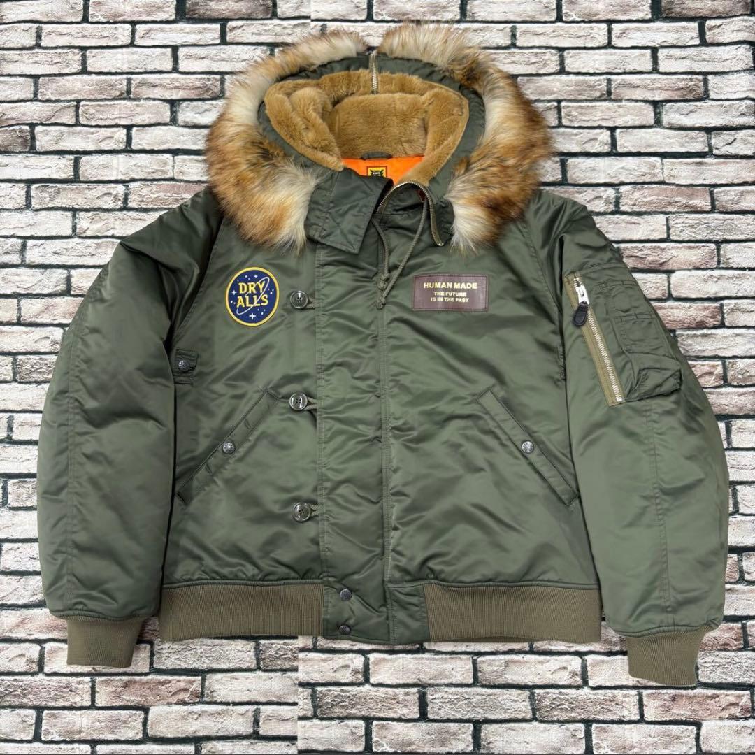 ヒューマンメイド☆バックロゴワッペンN-2Bミリタリーナイロンジャケット