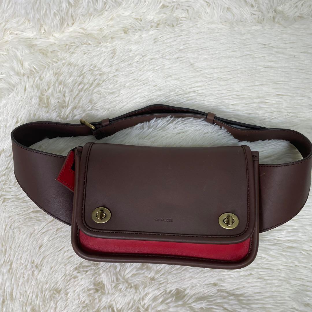 COACH コーチ ボディバッグ 70989 レザー ブラウン レッド レガシー