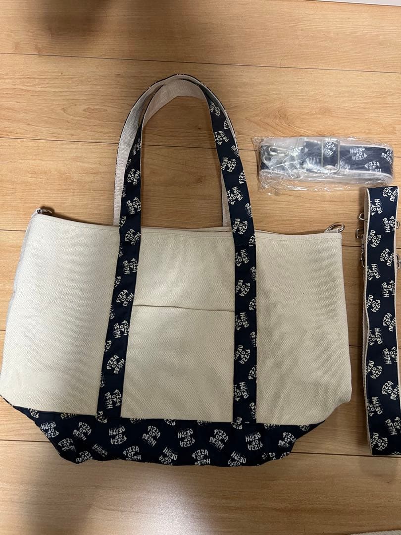 PIZZA OF DEATH トートバッグ　ネイビー　ストラップ２本付