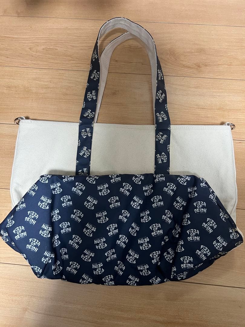 PIZZA OF DEATH トートバッグ　ネイビー　ストラップ２本付