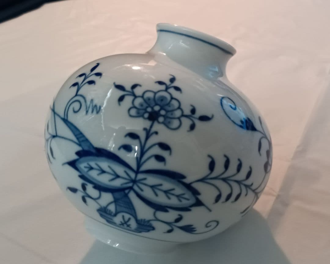 【マイセン】　Meissen　ブルーオニオン　フラワーベース　花器　一輪挿し