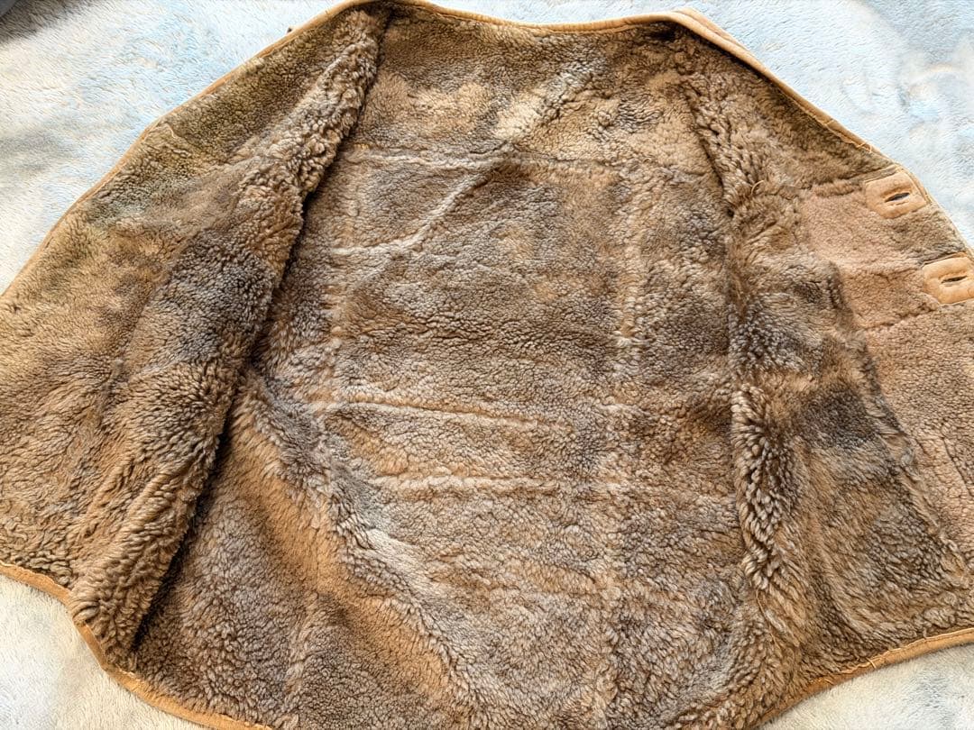 80s 90s 羊革 ムートン ボアベスト ベージュ