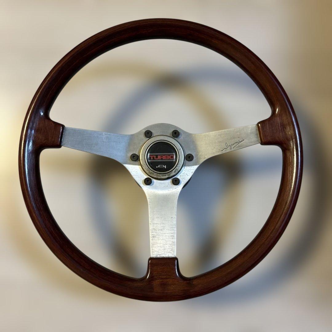 旧車　ウッドステアリング　イズミ　直径約35.5パイ