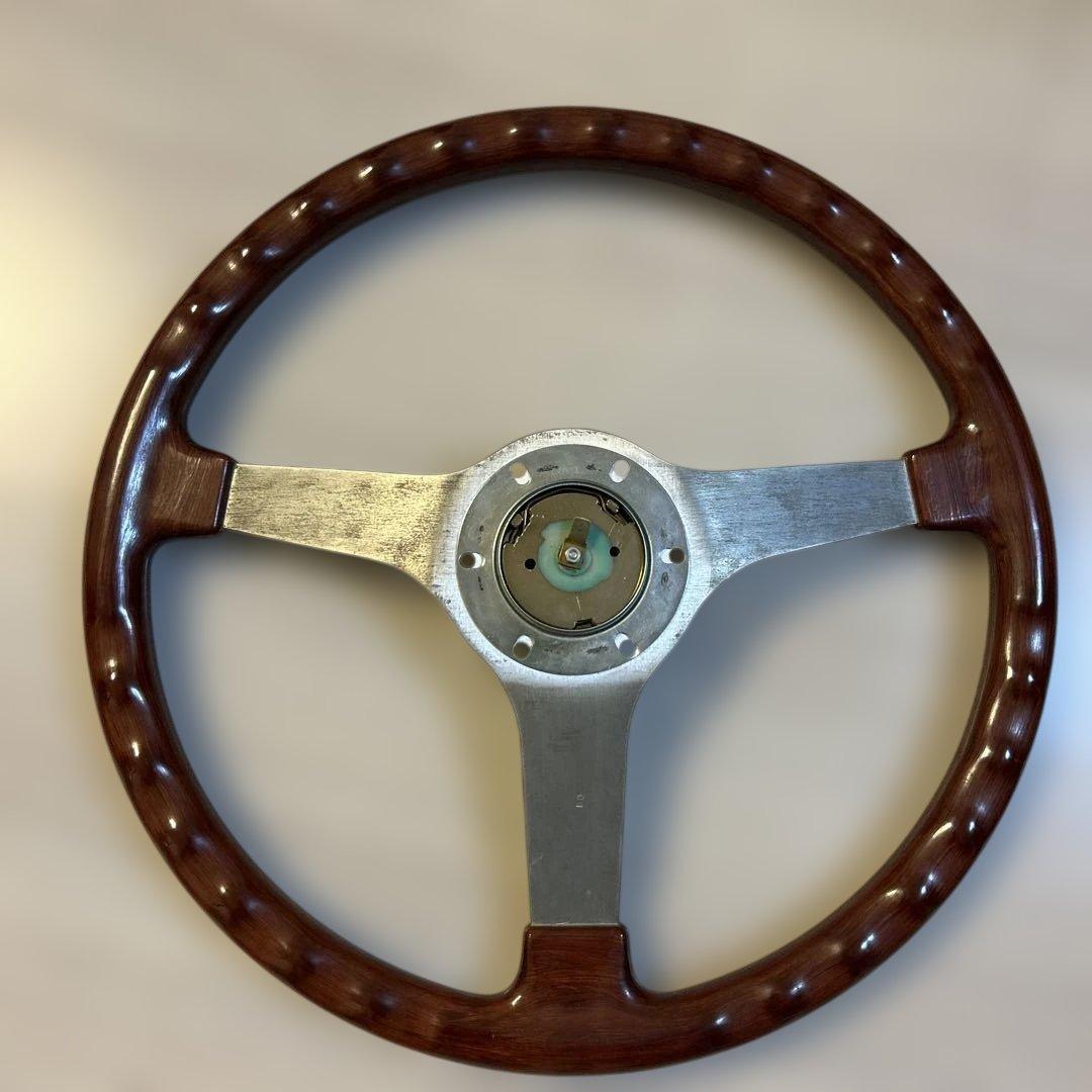 旧車　ウッドステアリング　イズミ　直径約35.5パイ