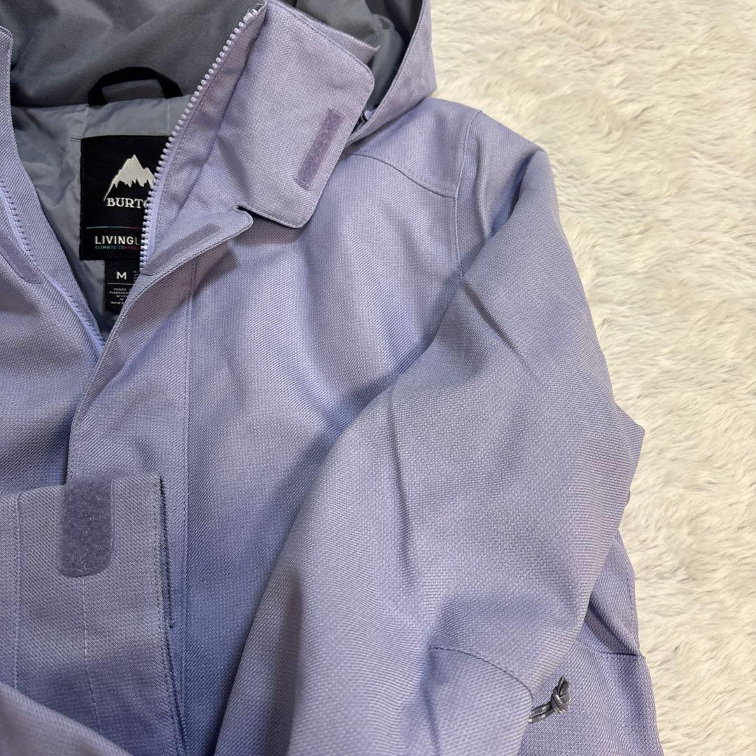 美品　BURTON スノーボードウェア 薄紫色 フード付き