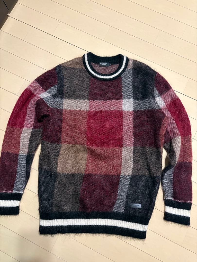 BLACK LABEL CRESTBRIDGE チェック柄モヘヤニット