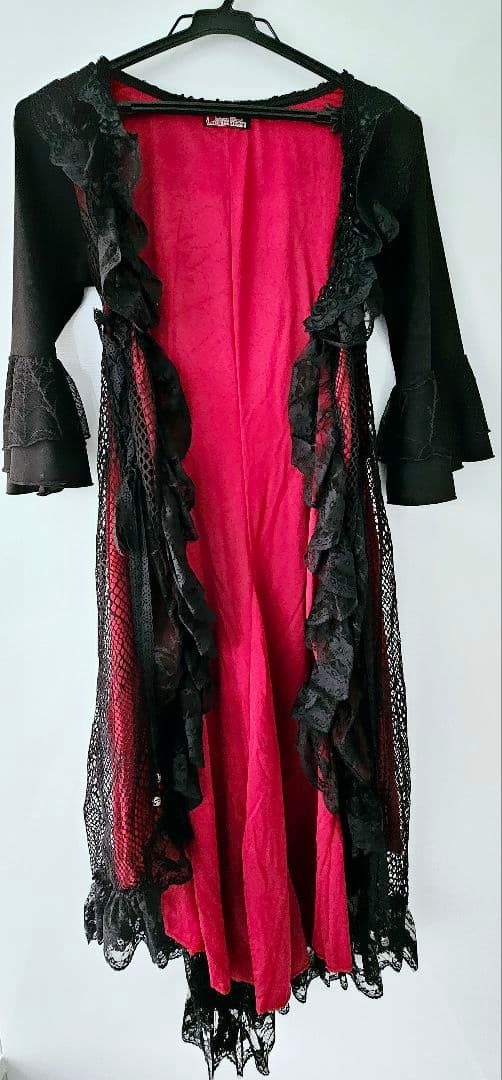 赤黒 ゴスロリ 蜘蛛 レース フリル ボレロ ワンピース ヴィジュアル