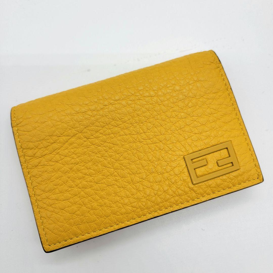 未使用級✨️ FENDI カードケース 名刺入れ エフイズ イエロー レザー