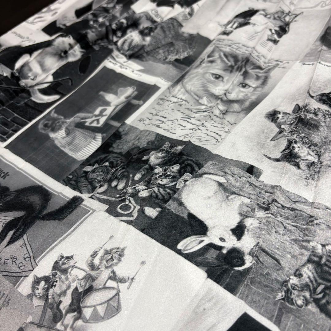 ふりふ from cats ナポレオンワンピース　総柄　猫　キャット　ブラック