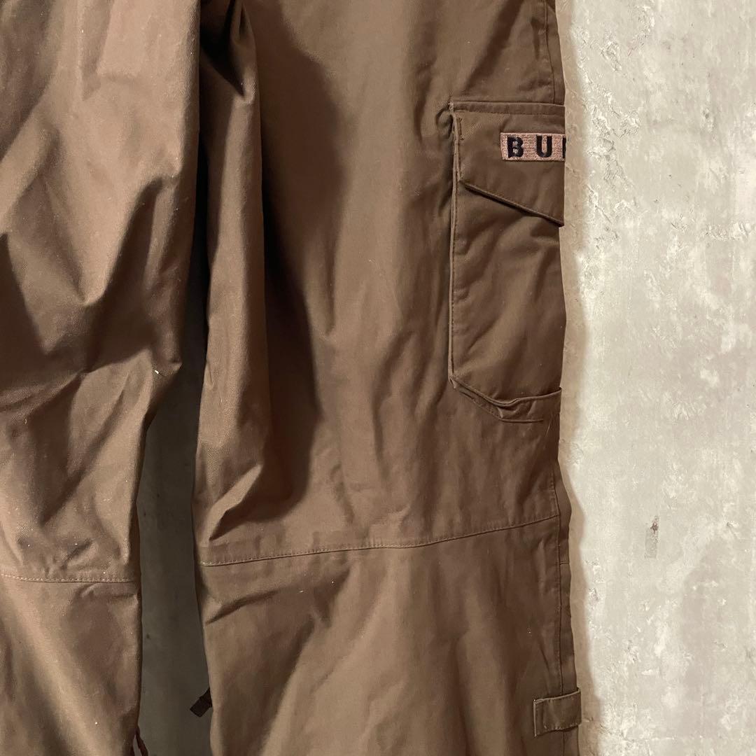 burtonバートンスキーパンツスノーボードウェアズボン下茶色ブラウン刺繍ロゴ