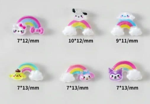 商品説明必読!!サンリオ❤︎虹 レインボー ネイルパーツ