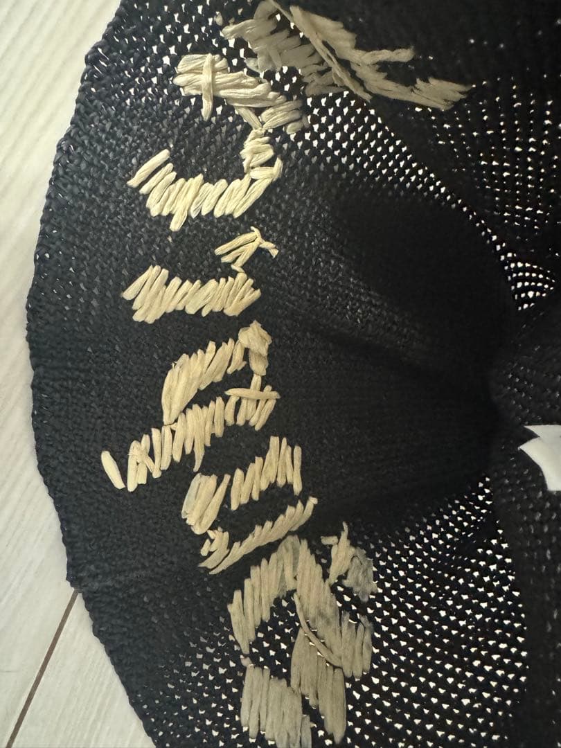 Supreme バケットハット 黒 ストローハット