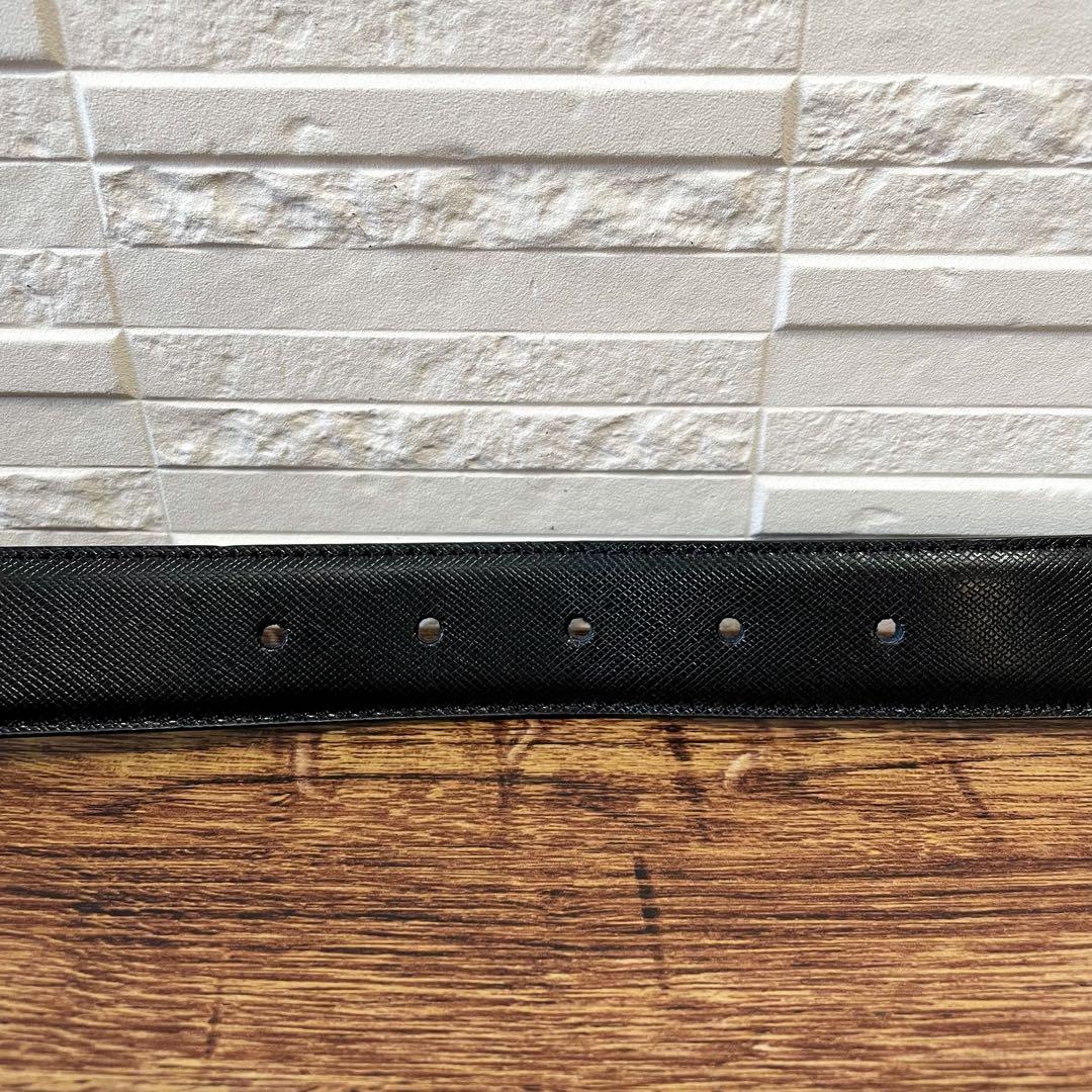 美品 セリーヌ レザー トリオンフ ロゴ シルバー金具 バックル ベルト 黒