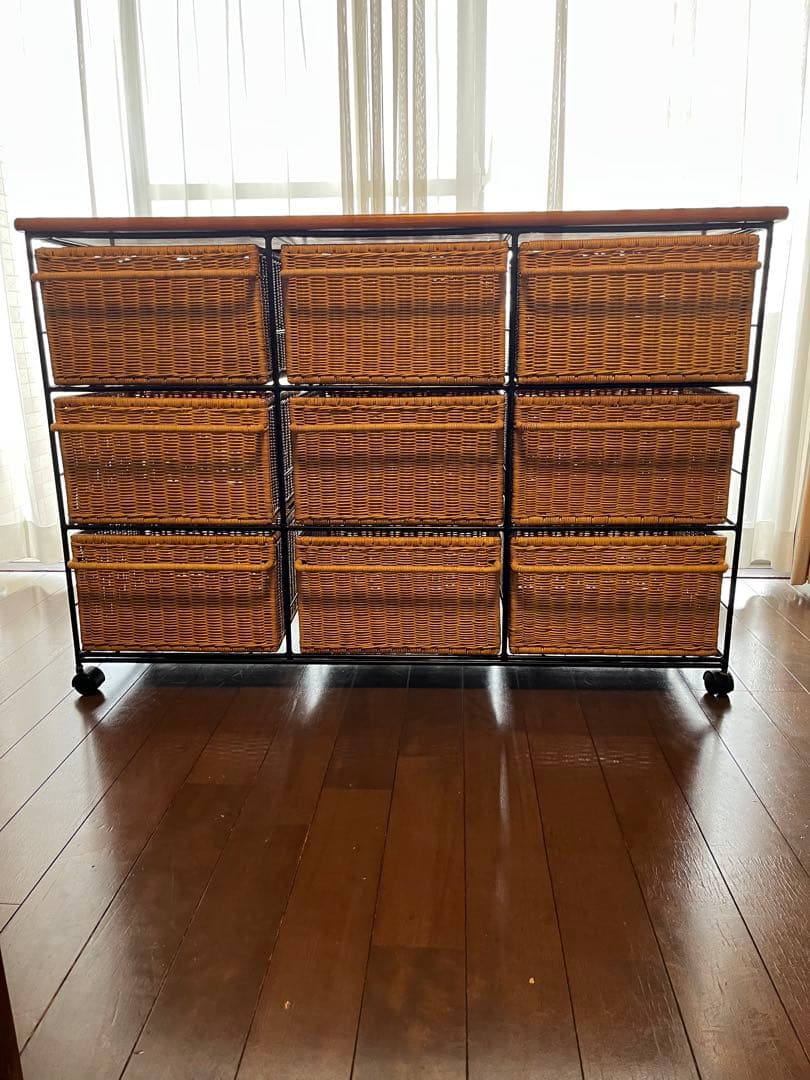 籐&アイアン 収納　ラタンチェスト