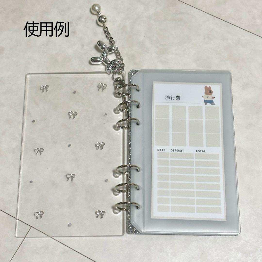 ✨ピゾ✨A6 アクリルレジンバインダー　リング付き　韓国　貯金
