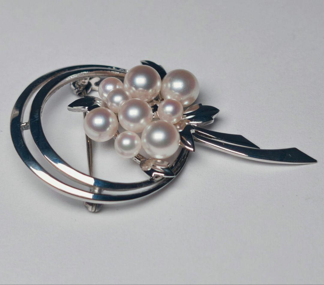 【極美品 最高級】ミキモト ブローチ パール フォーマル 9珠 皇室御用達 花束