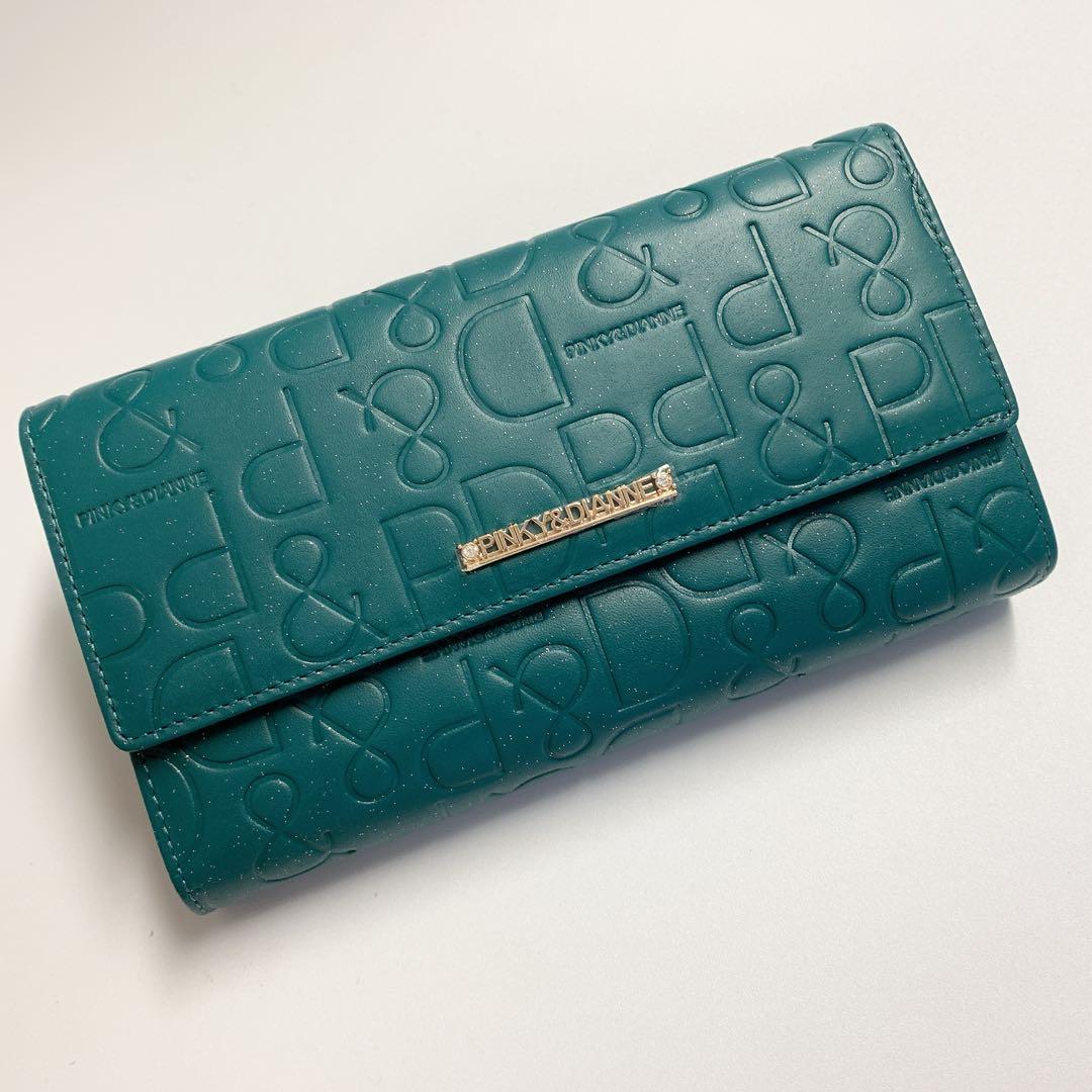 【新品】ピンキー＆ダイアン かぶせ長財布 カヌレ大容量カード入れロゴ型押し現行品