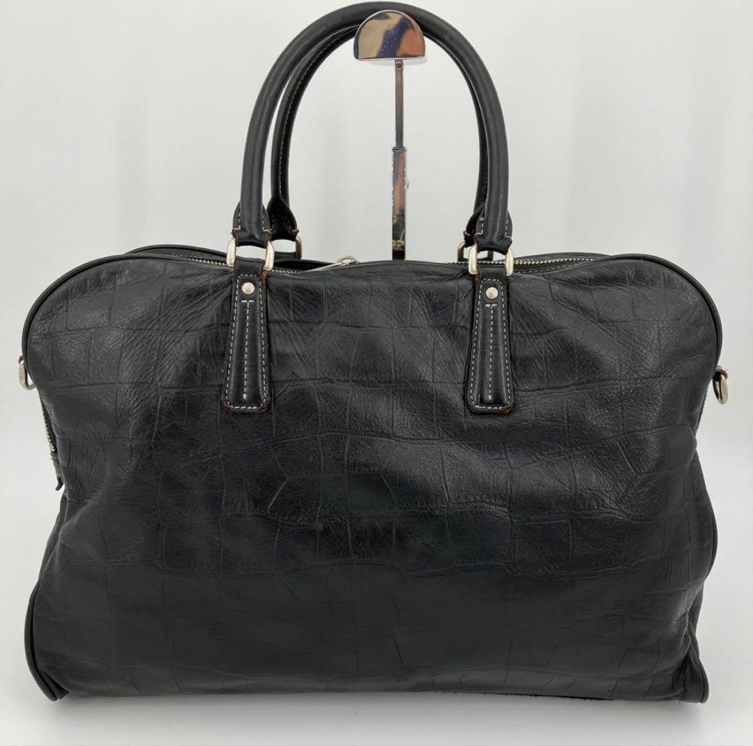 【希少】クロコ型押し レザー ビジネスバッグ ブリーフケース