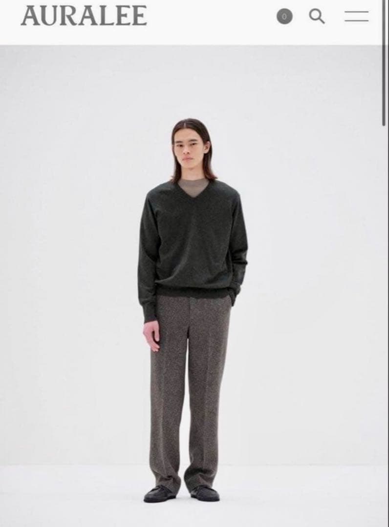 新品未使用 AURALEE High Twist Wool V-neck P/O