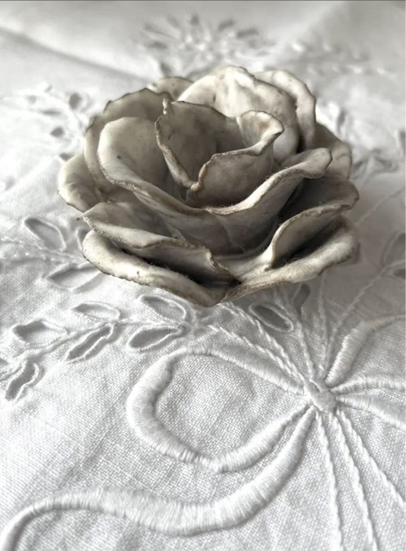 薔薇 キャンドルスタンド 陶器 オブジェ