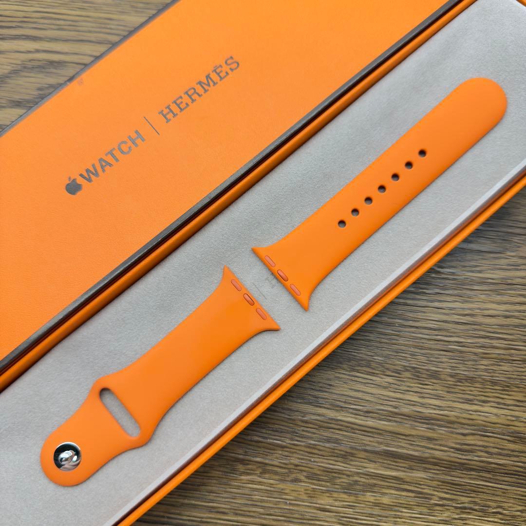 2987 ほぼ未使用　Apple Watch エルメス　オレンジラバー　スポーツ