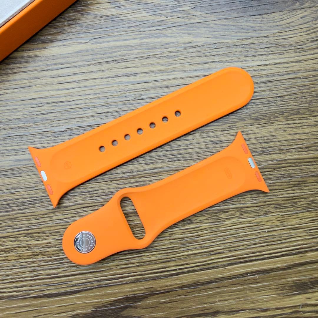 2987 ほぼ未使用　Apple Watch エルメス　オレンジラバー　スポーツ