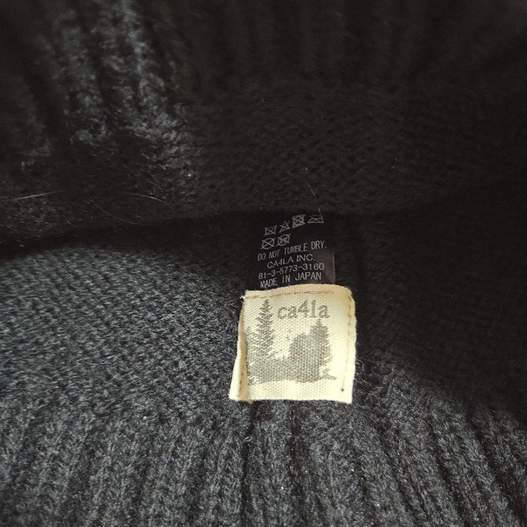 CA4LA黒の猫耳リボンニット帽