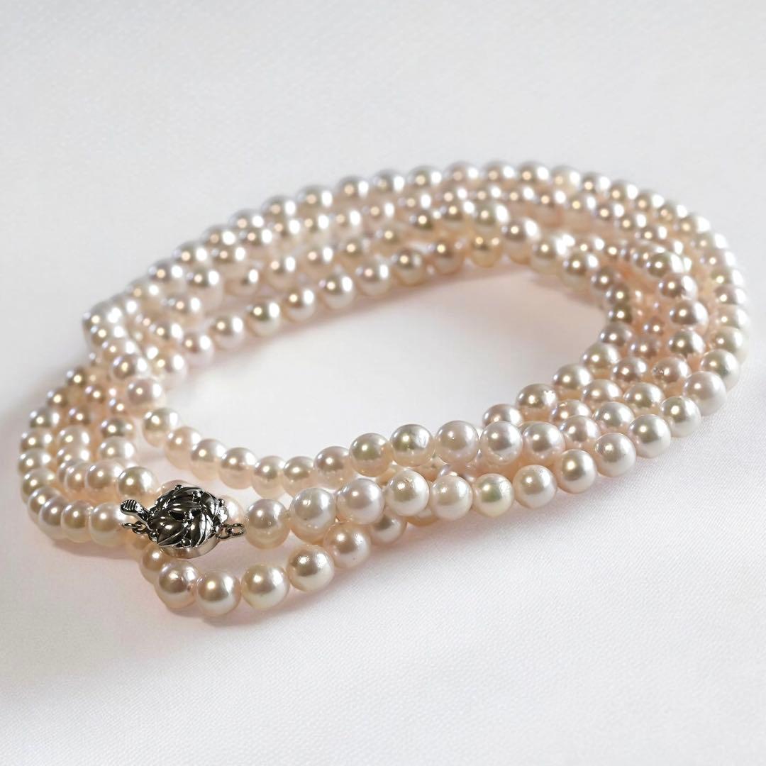 【最高峰】アコヤ　ロング　120cm パール　ネックレス　本真珠　3連