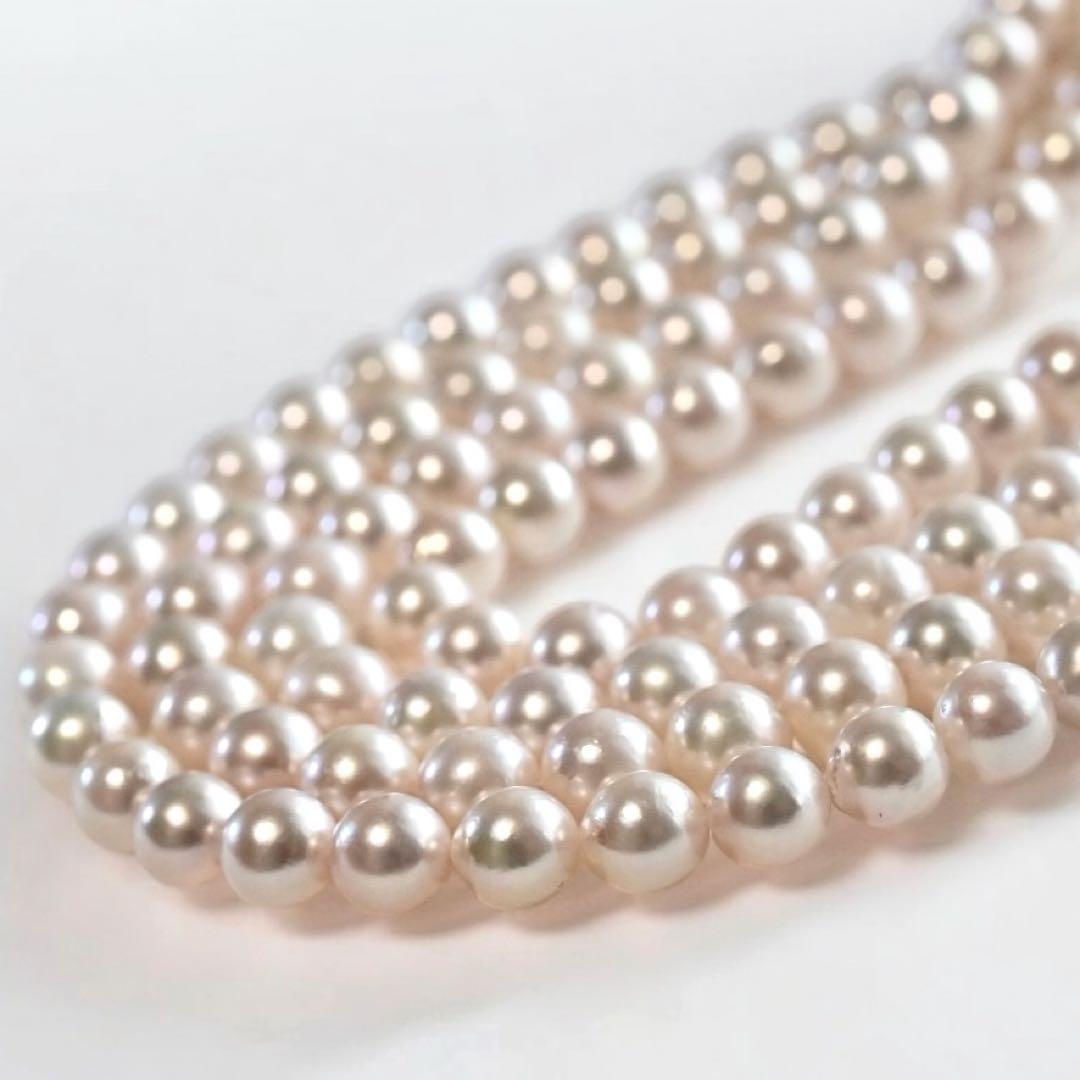 【最高峰】アコヤ　ロング　120cm パール　ネックレス　本真珠　3連