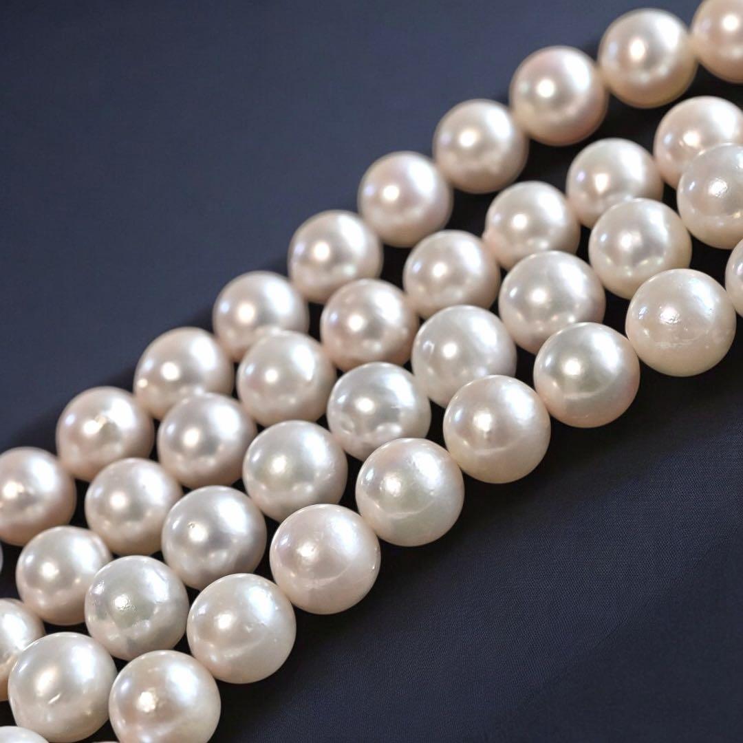 【最高峰】アコヤ　ロング　120cm パール　ネックレス　本真珠　3連