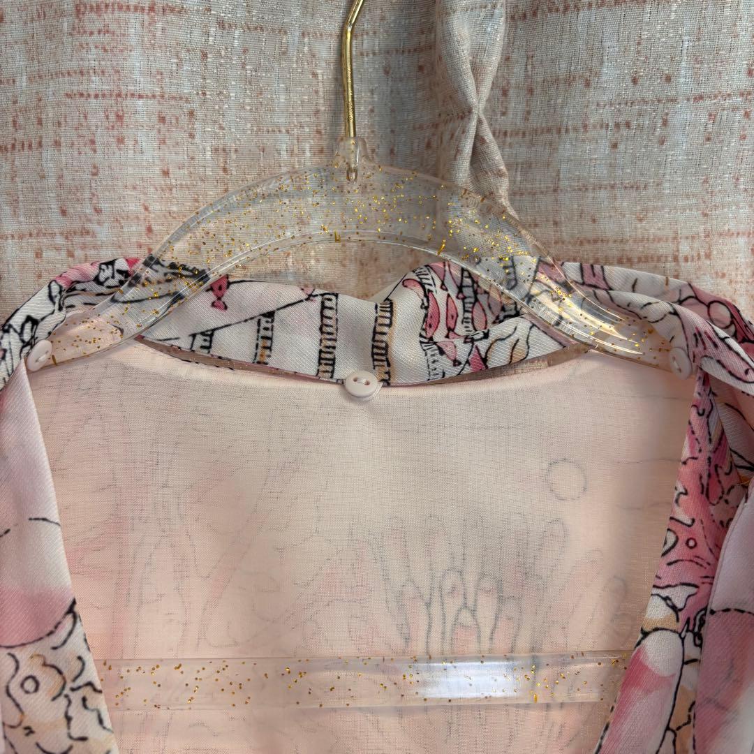 PINKY&DIANNE ノーティカルプリントブラウス　ピンク