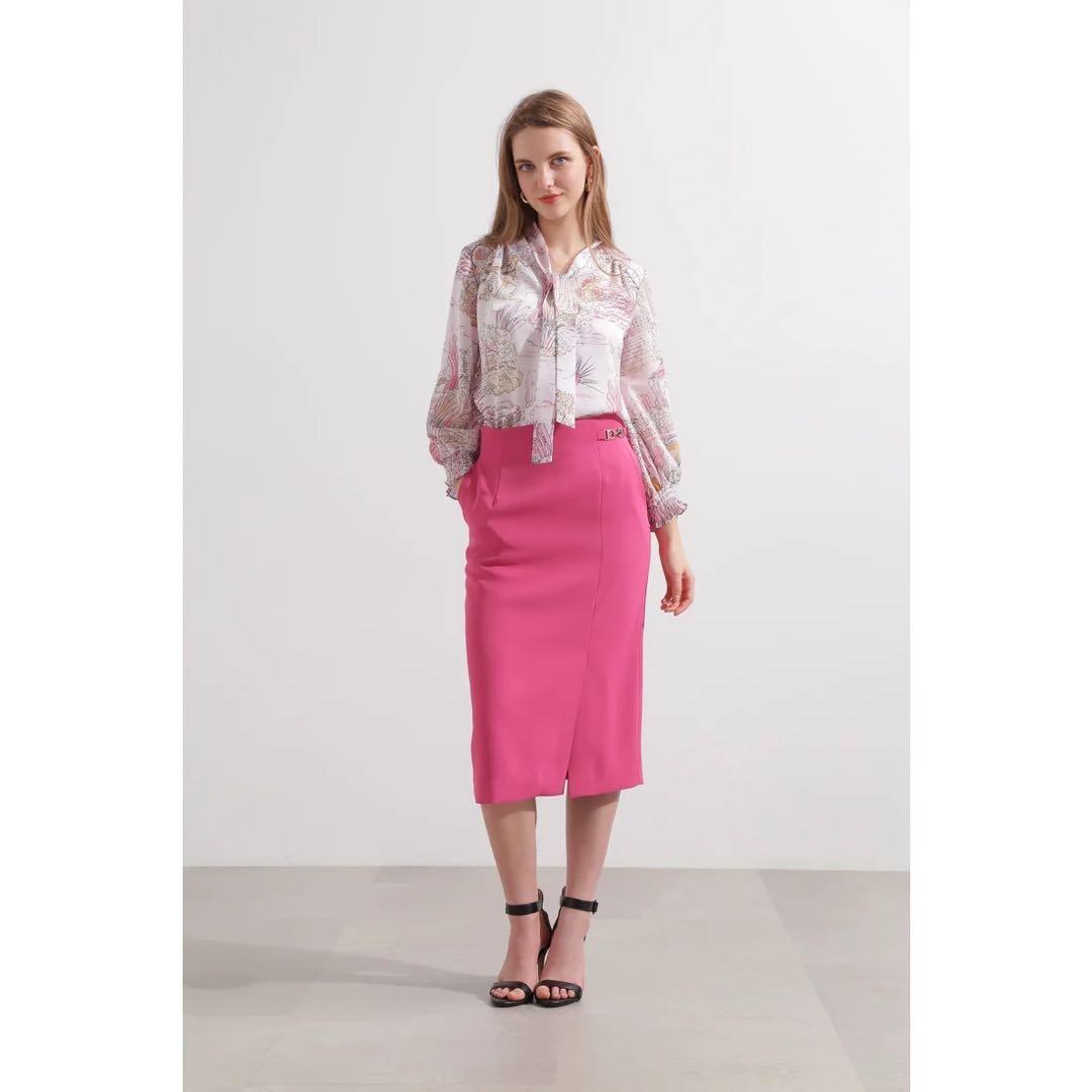 PINKY&DIANNE ノーティカルプリントブラウス　ピンク