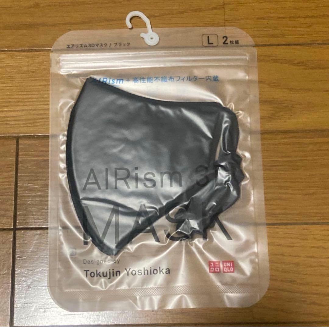 新品　ユニクロ　AIRism 3D マスク　ブラック　L