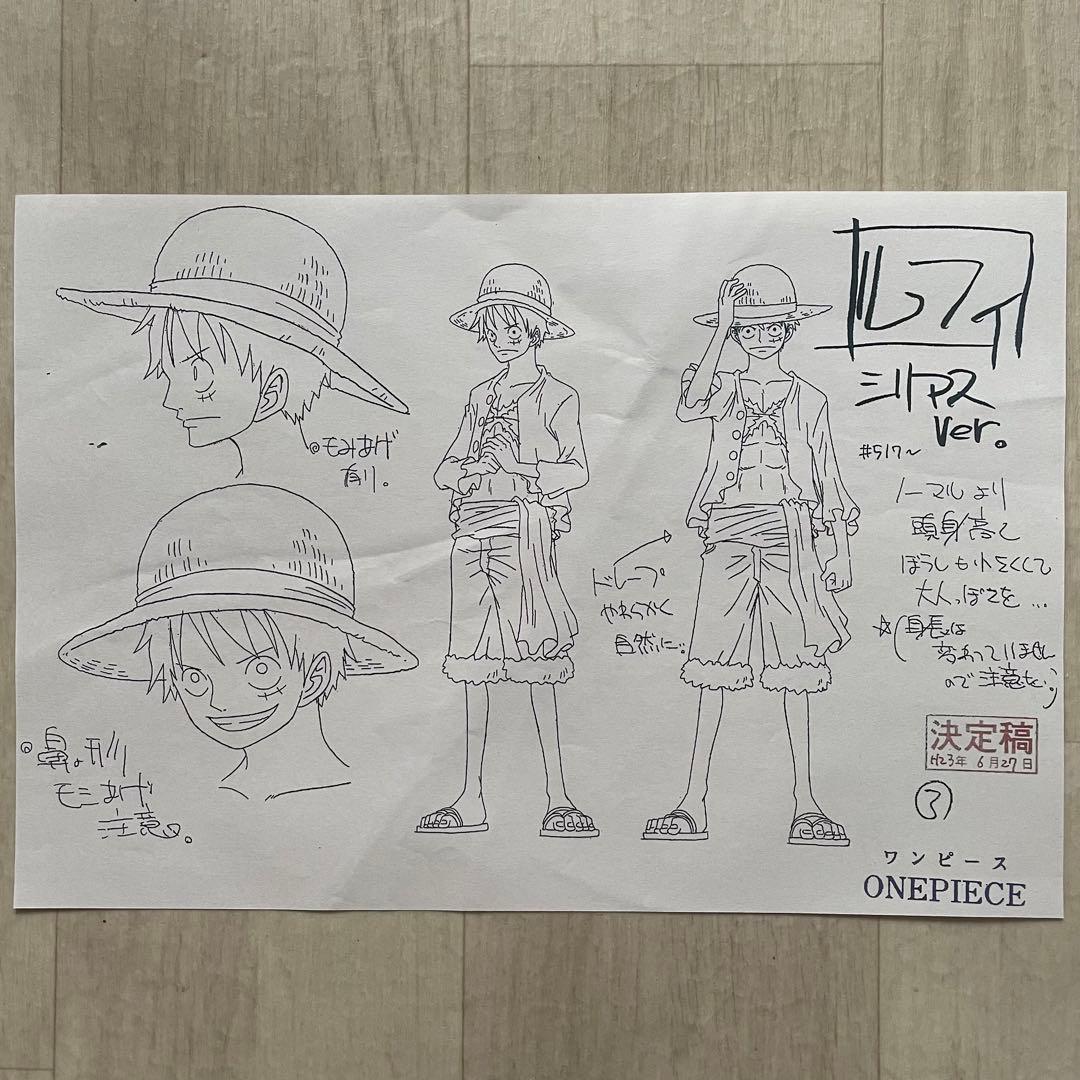 決定稿 1枚 設定資料 モンキー・D・ルフィ シリアス バージョン ver