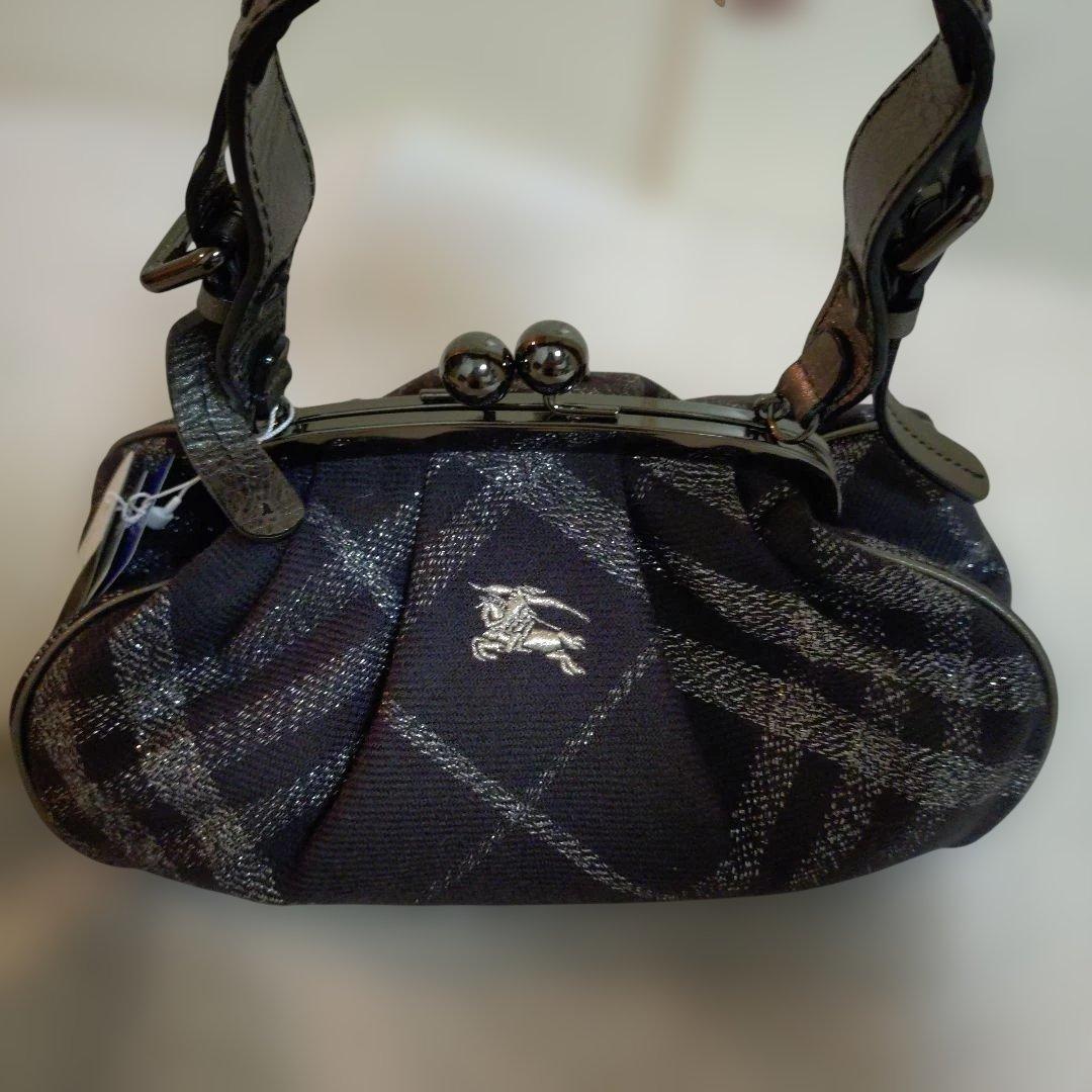 バーバリーブルーレーベル がま口 バッグ レア チェック柄 新品未使用 タグ付き