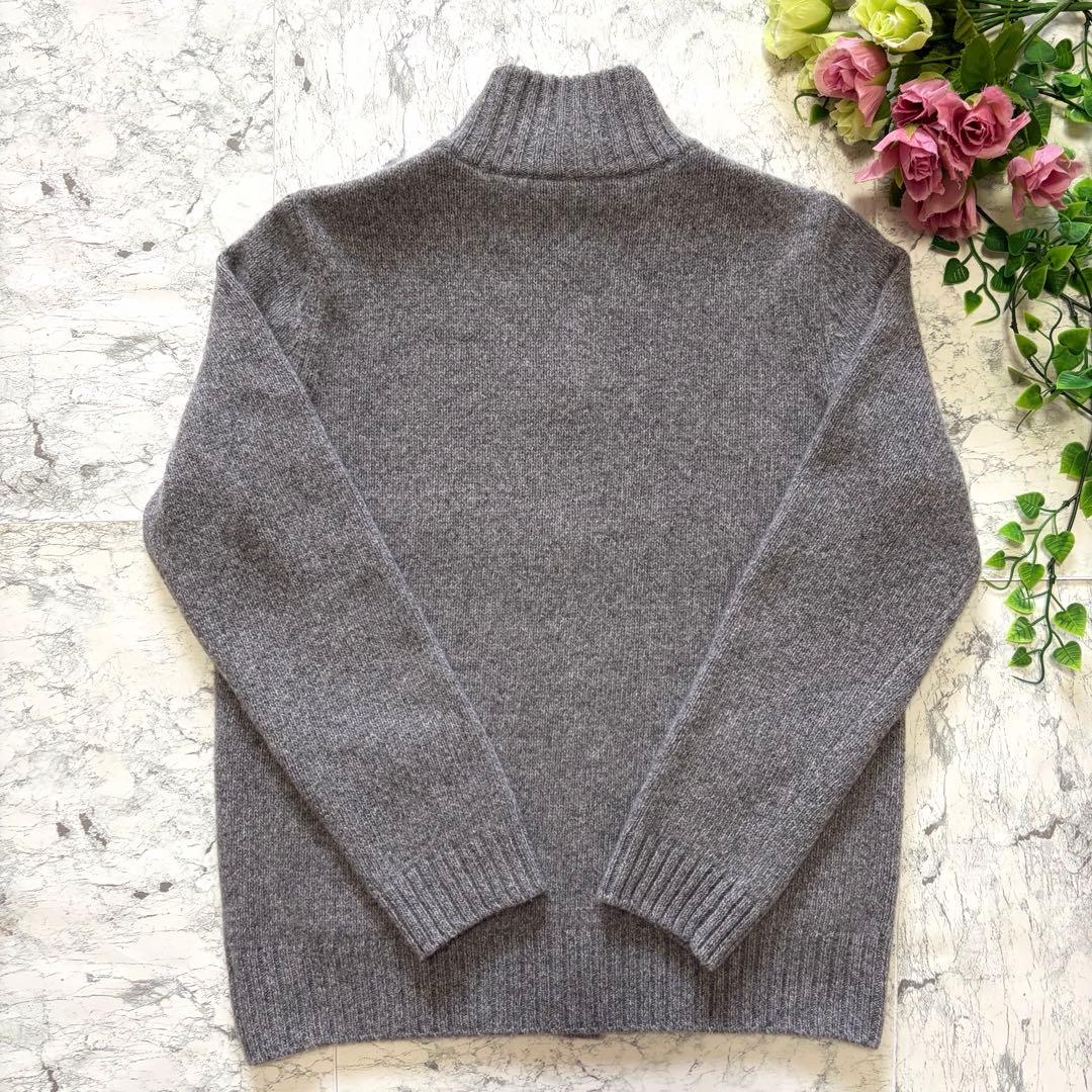 美品♡ レリアン　カーディガン　ニット　ウール　カシミヤ　ポケット　グレー　M