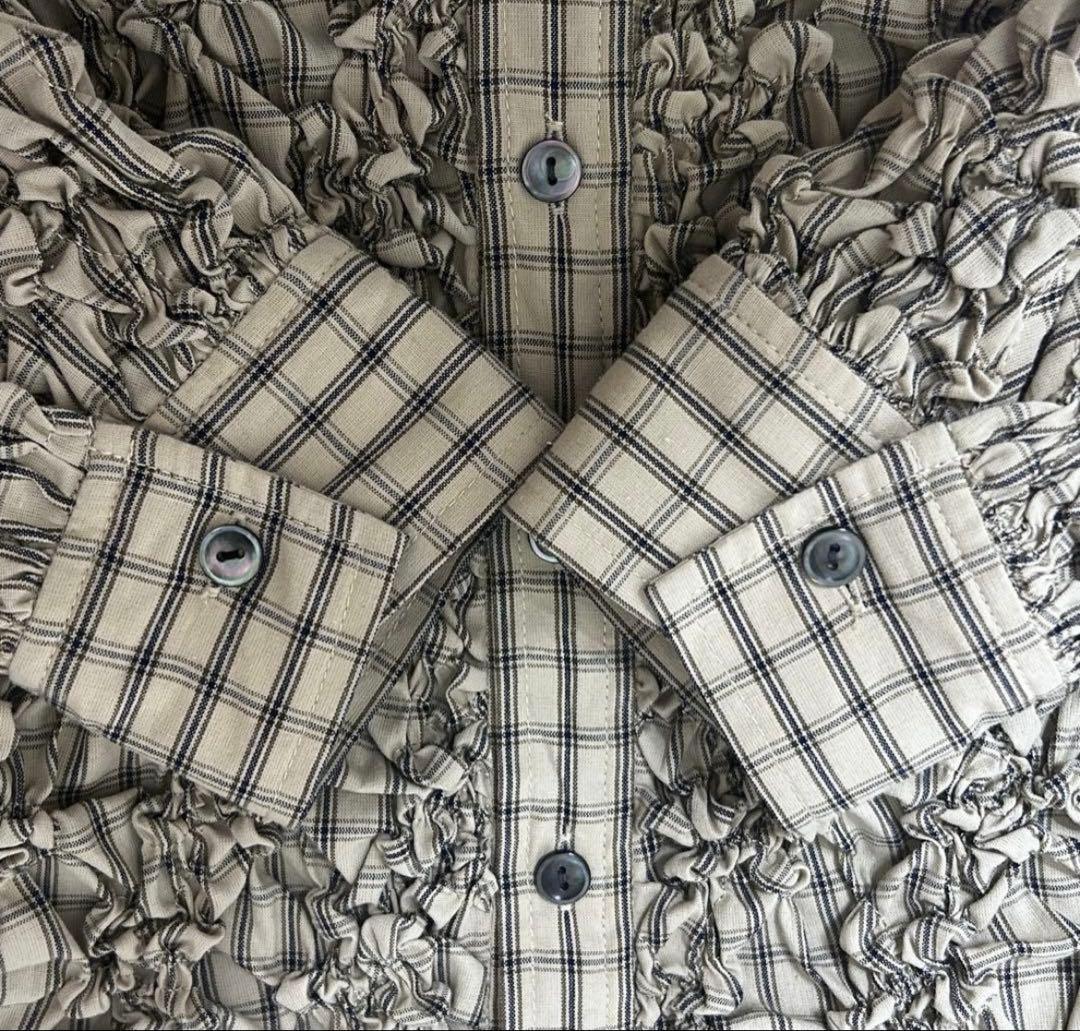 MAISON SPECIAL チェックシャーリングショートシャツ