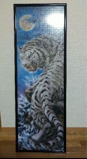 ジグソーパズル完成品(白虎、虎)2点セットフレーム付き