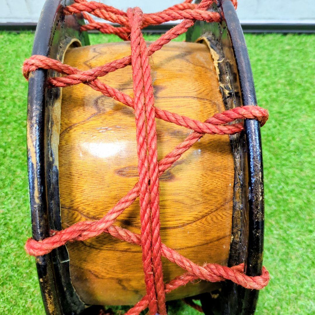【良品】和太鼓 締太鼓 　　バチ付 伝統芸能　和楽器