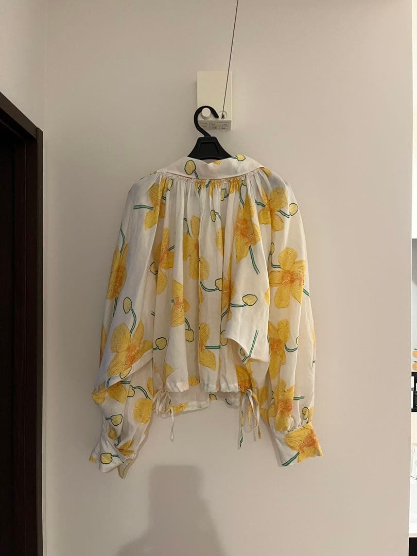マルニ　フラワープリント　ボリュームギャザーブラウス　美品　40