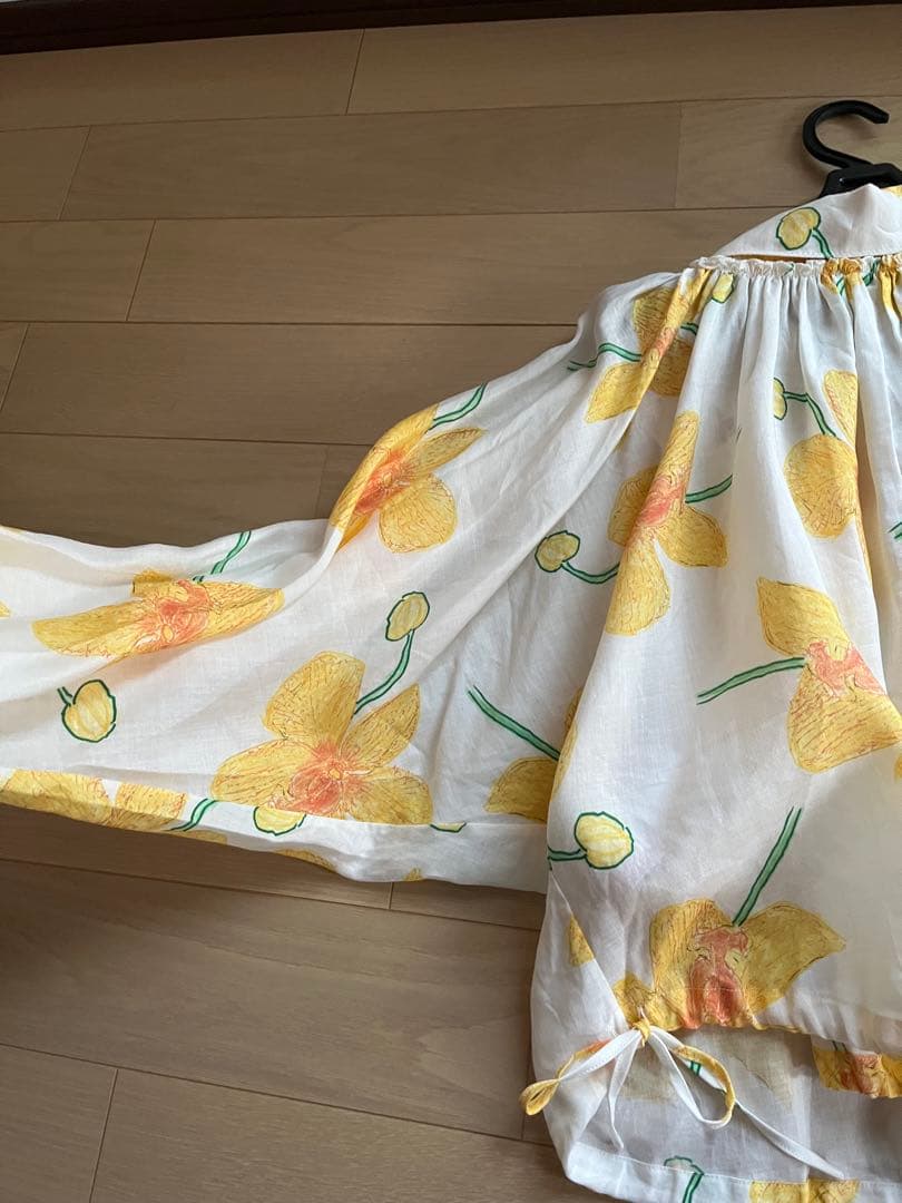 マルニ　フラワープリント　ボリュームギャザーブラウス　美品　40