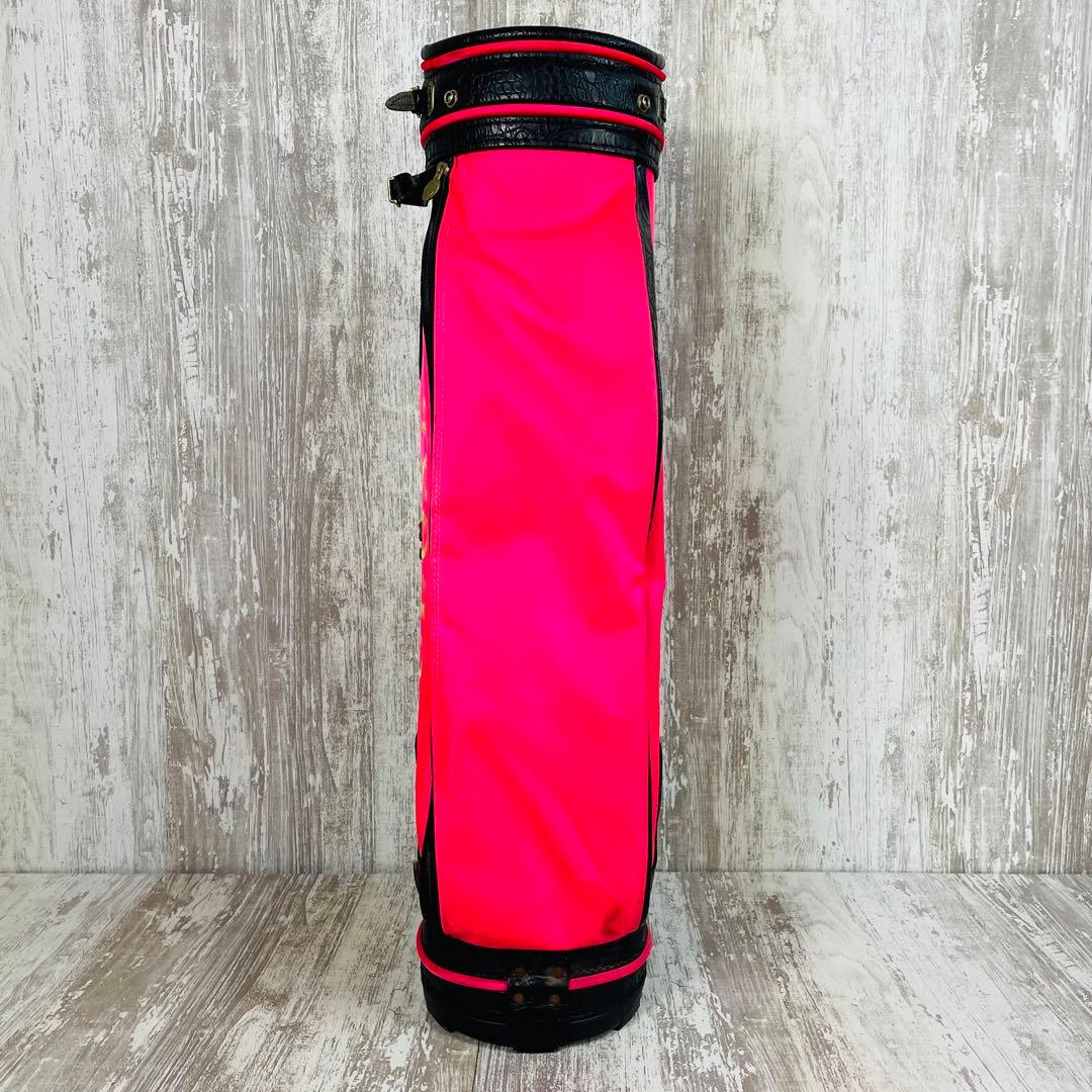 【希少品】BVLGARI ブルガリ キャディバッグ 型押し ロゴ刺繍 ピンク