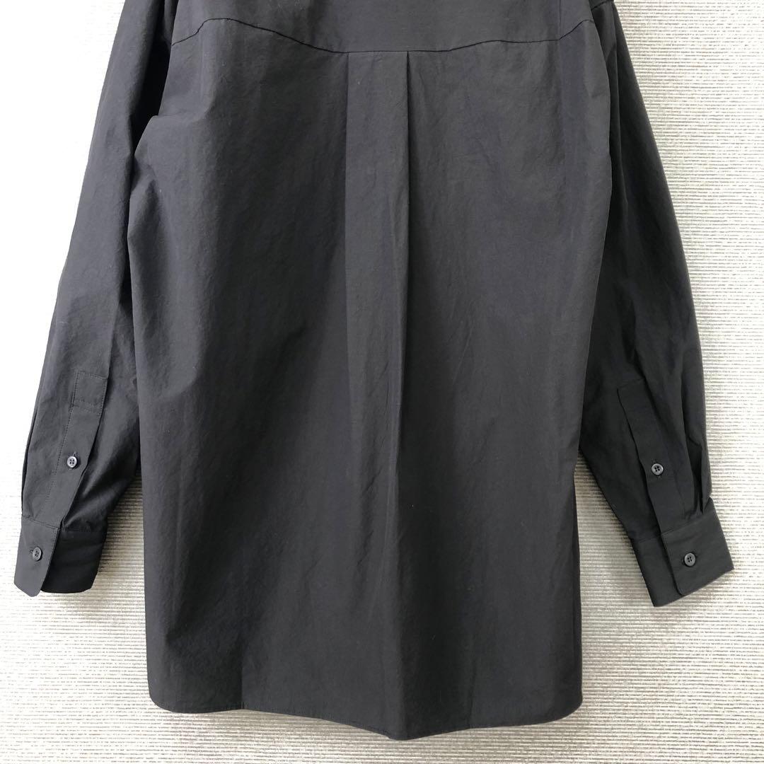 未使用品 BEARDSLEY スクエアネックボタンシャツ F ブラック